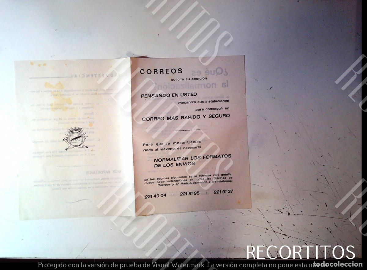 Cine: CORREOS LOS ENVIOS NORMALIZADOS PANFLETO