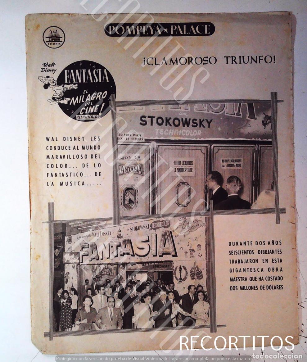 Cine: FANTASIA DE WALT DISNET EN EL POMPEYA PALACE CIFESA