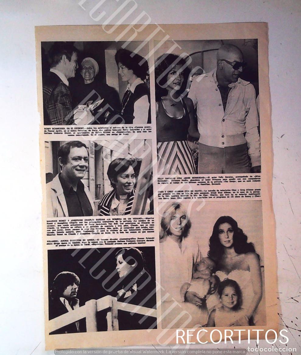 Cine: SONY Y CHER ROMAN POLANSKI MAURICE RONET JOSEPHINE CHAPLIN ROMY ACHNEIDER TELLY SAVALAS KOJAK