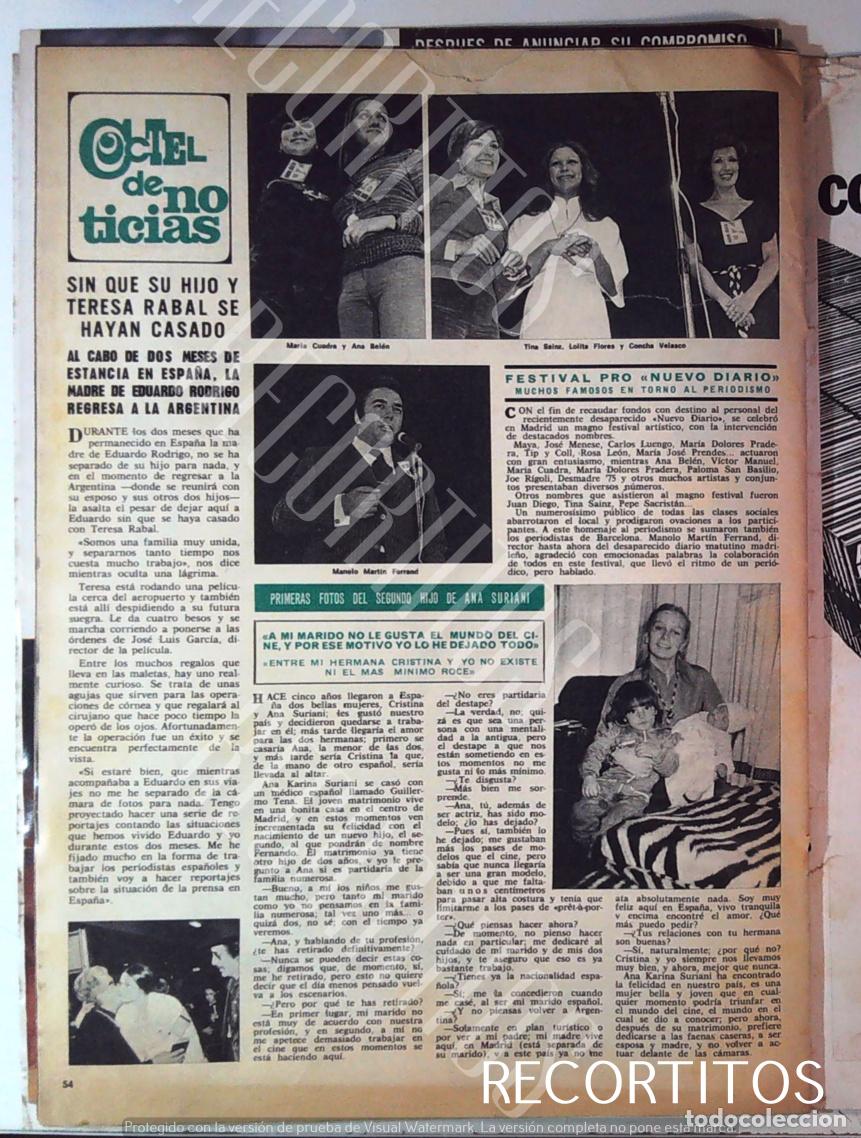 Cine: MANOLO MARTIN FERRAND ANA BELEN TINA SAINZ CONCHA VELASCO LOLITA FLORES MARIA CUADRA ANA SUARINI TER