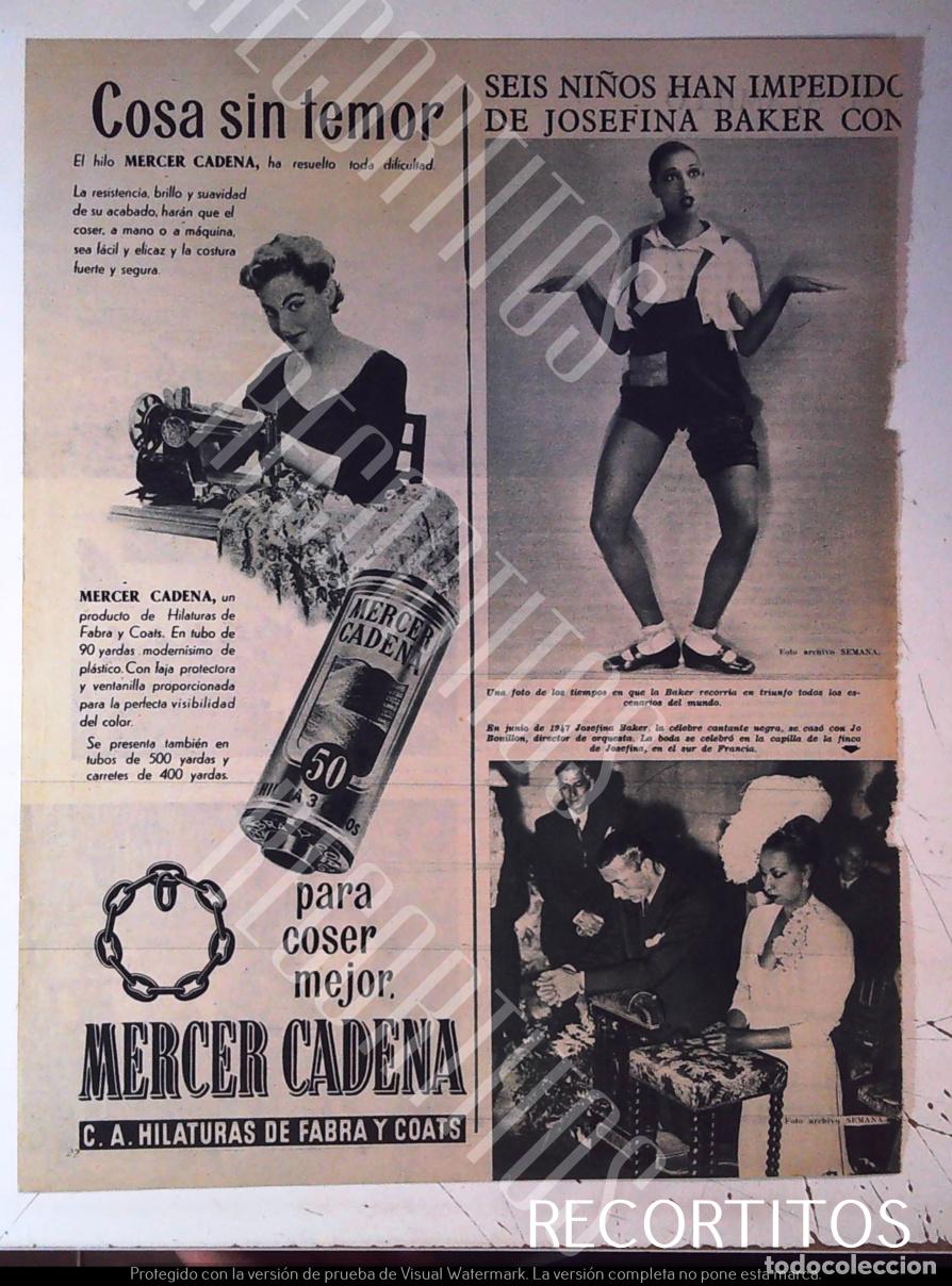 Cine: JOSEPHINE BAKER MERCER CADENA LA CADENA MAQUINA DE COSER CALZADOS