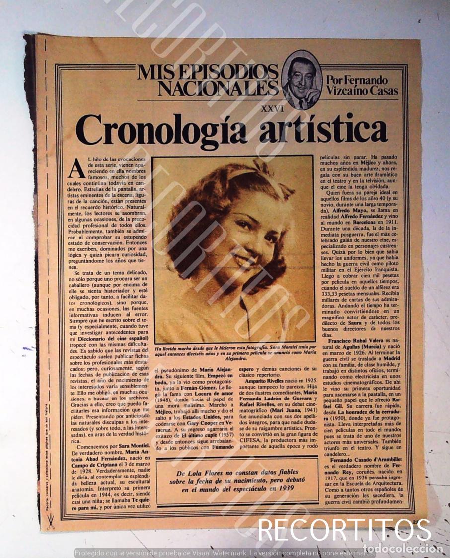 Cine: VIZCAINO CASAS MIS EPISODIOS NACIONALES LOCURA DE AMOR SARA MONTIEL ARURORA BAUTISTA