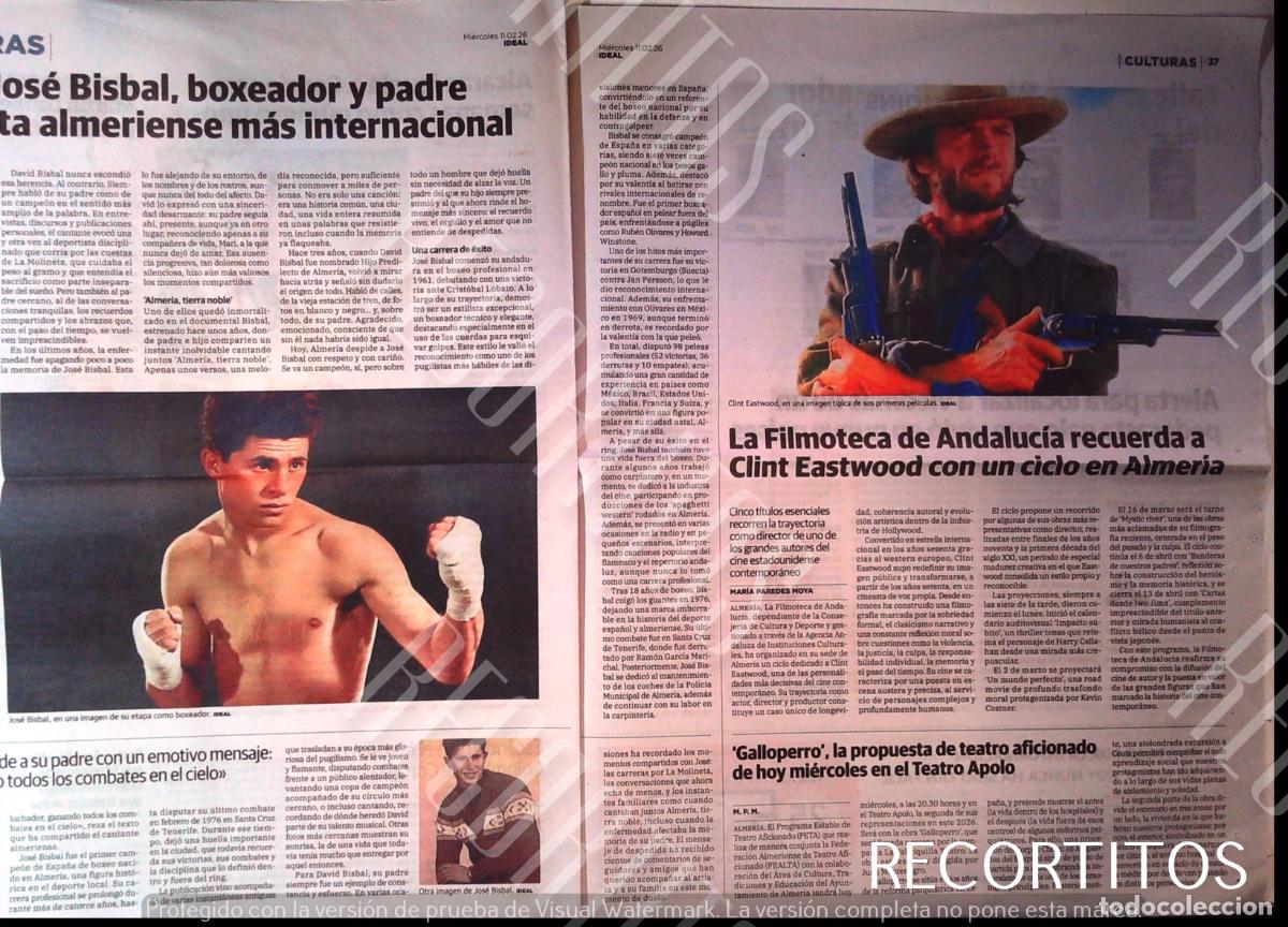 Cine: JOSE BISBAL PADRE DE DAVID BOXEO CLINT EASTWOOD EN ALMERIA