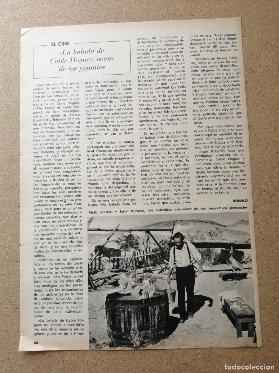 Cine: CRITICA CINEMATOGRAFICA, LA BALADA DE CABLE HOGUE, DE SAM PECKINPAH