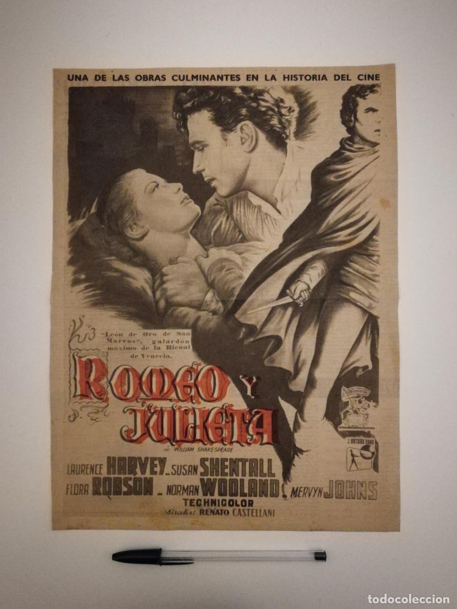 Cine: ANTIGUO ANUNCIO ENCARTONADO -24*34- ROMEO Y JULIETA - Renato Castellani - SUSAN SHENTALL