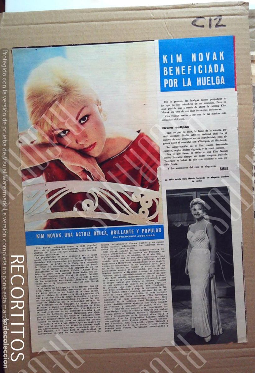 Cine: KIM NOVAK KIM NOVAK ALFRED HITCHCOCK