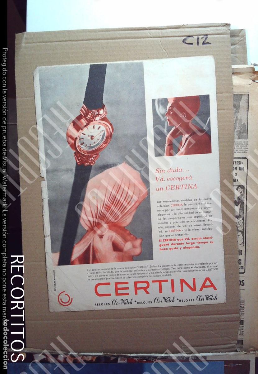 Cine: CERTINA RELOJ ANUNCIO PUBLICIDAD