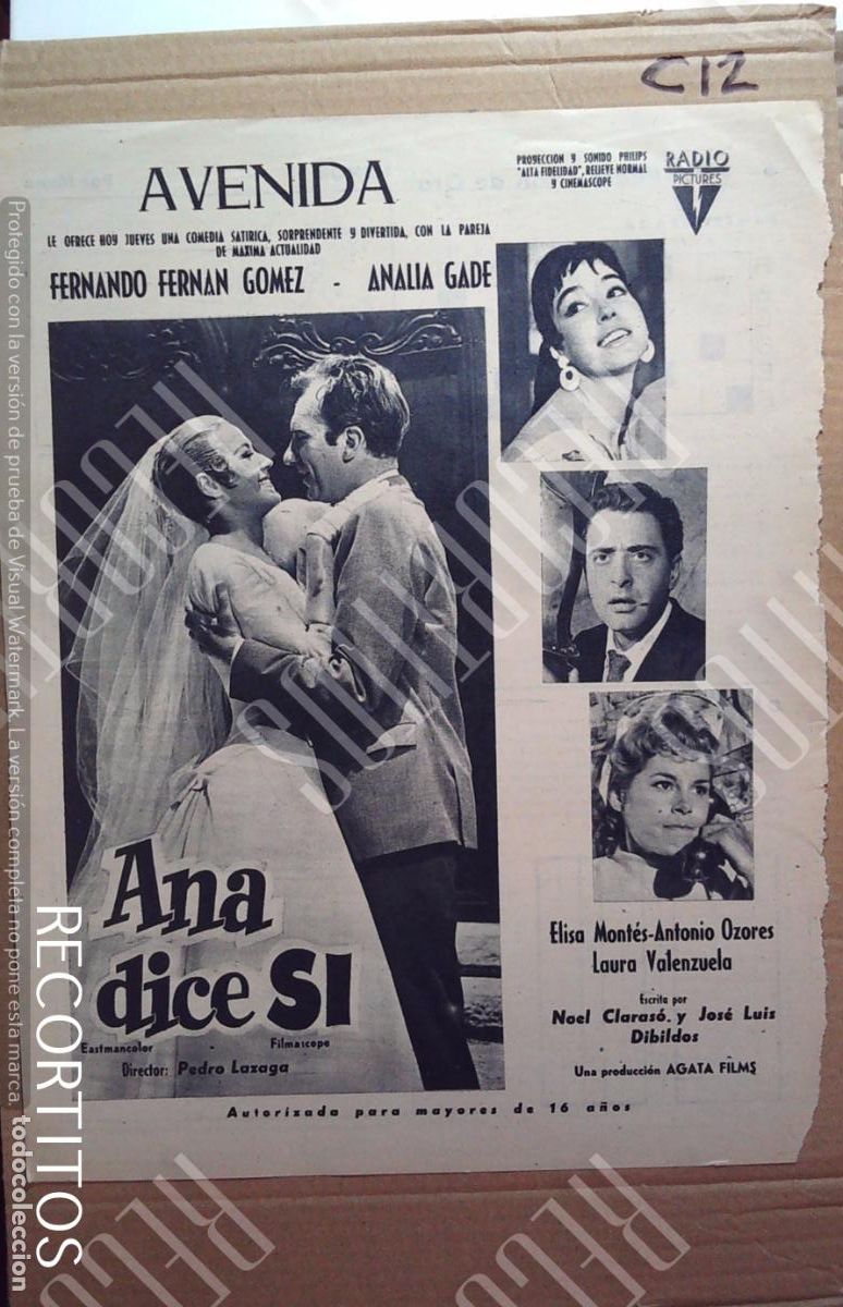 Kino: ANA DICE SI FERNANDO FERNAN GOMEZ ANTONIO OZORES ANALIA GADE ELISA MONTES LAURA VALENZUELA