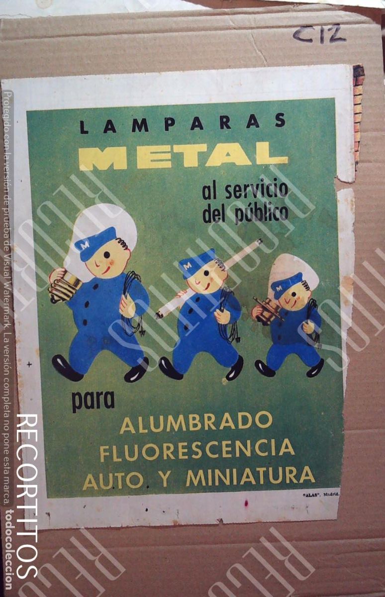 Cin&eacute;ma: LAMPARA METAL ANUNCIO PUBLICIDAD
