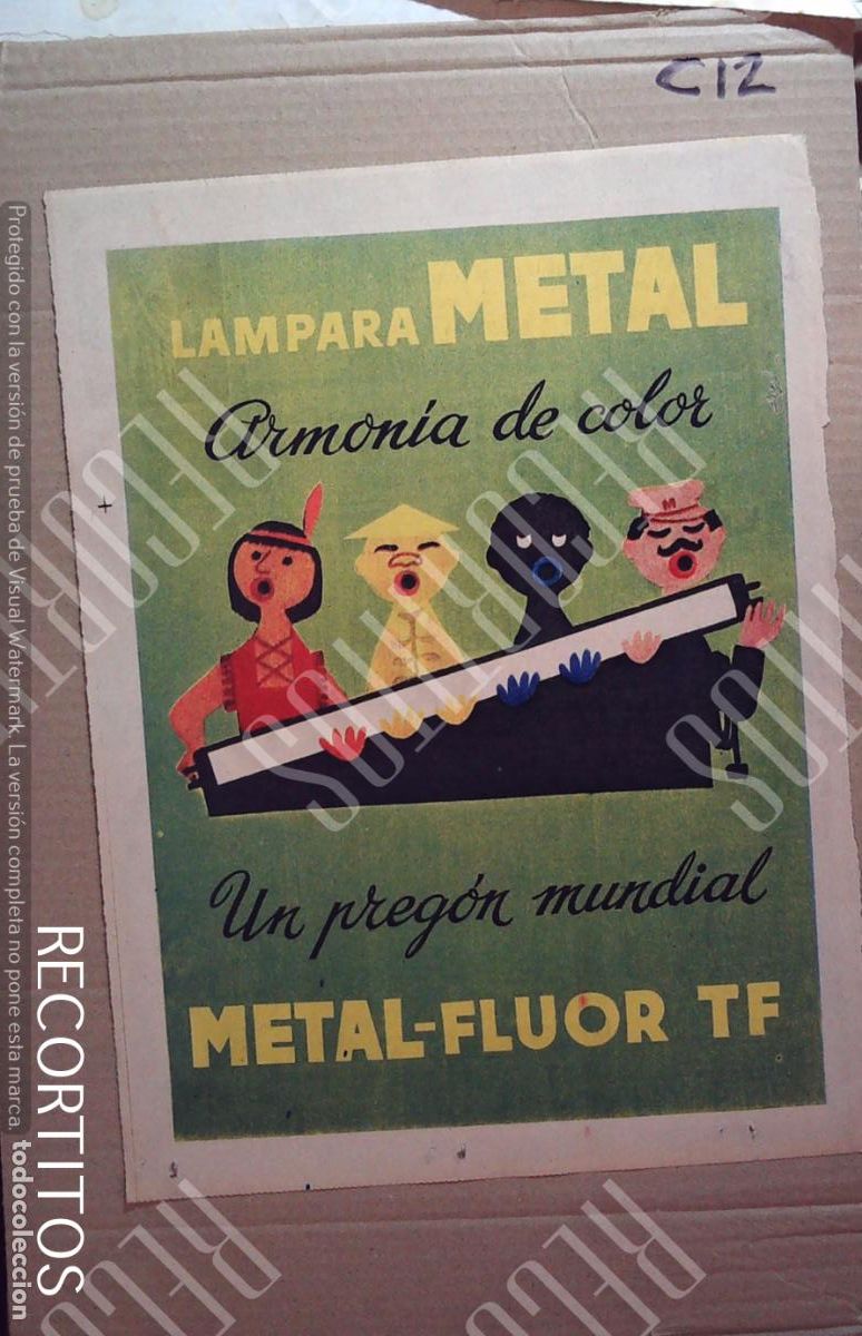 Cine: LAMPARA METAL ANUNCIO PUBLICIDAD