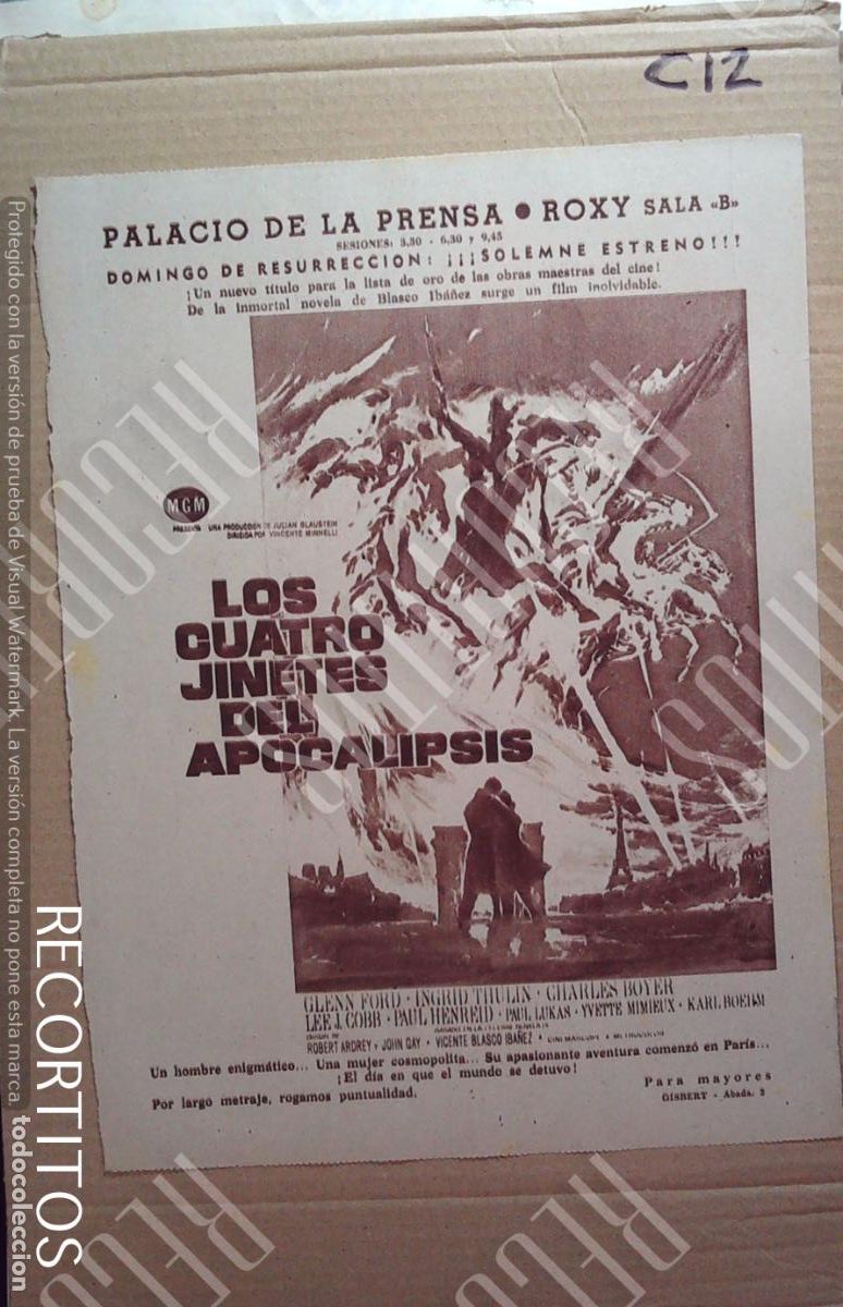Cine: LOS CUATRO JINETES DEL APOCALIPSIS GLENN FORD