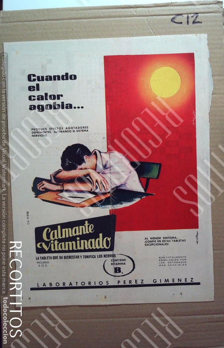 Cine: CALMANTE VITAMINADO ANUNCIO PUBLICIDAD PEREZ GIMENEZ