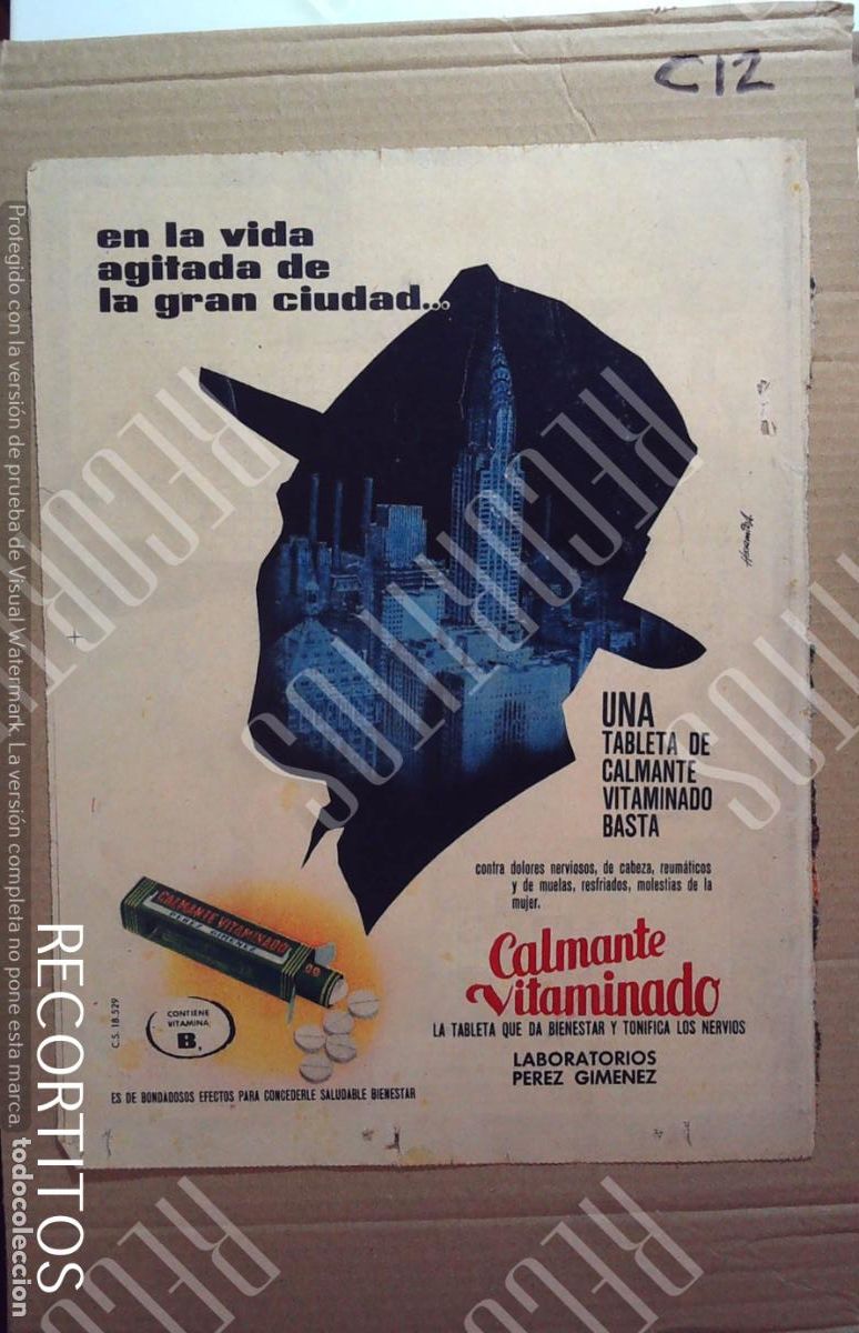 Cine: CALMANTE VITAMINADO ANUNCIO PUBLICIDAD PEREZ GIMENEZ