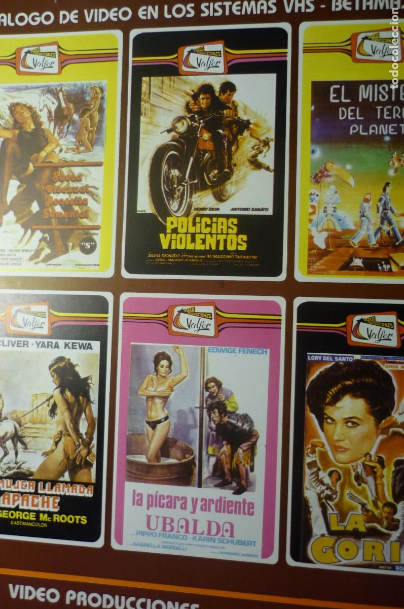 Cine: catalogo video valfer 11 hojas ilustradas con mas de 50 cartelitos