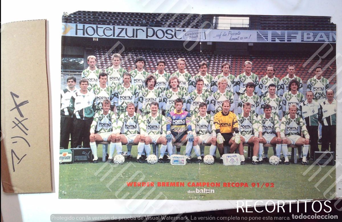 Cine: los crack de los noventa poster werder de bremen 91 92 campeon de recopa