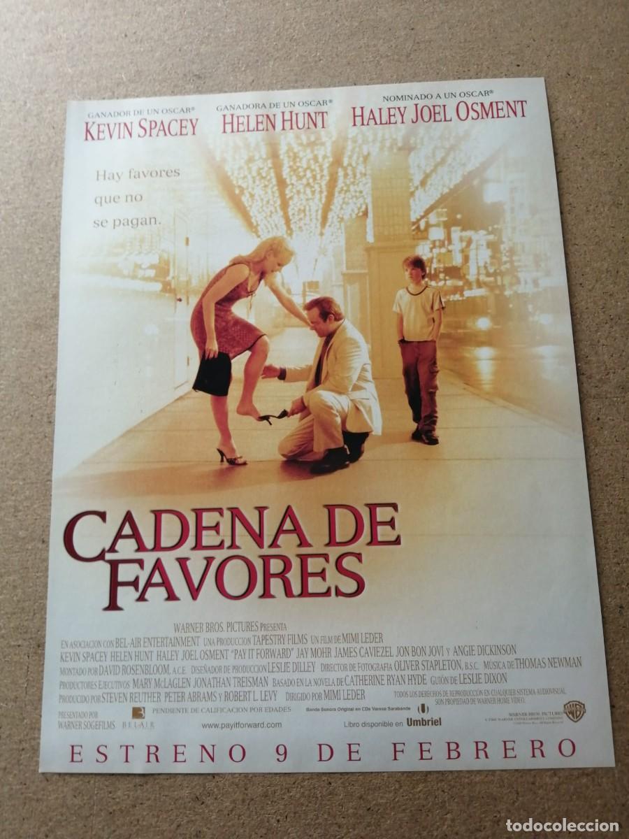 Cinema: ANUNCIO PELICULA. CADENA DE FAVORES (KEVIN SPACEY - HELEN HUNT)