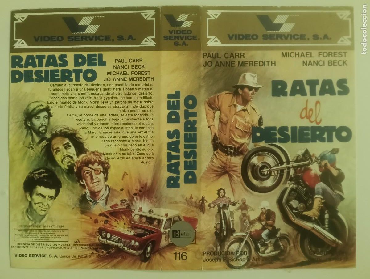 Cine: SUBASTA CARATULAS 003 - RATAS DEL DESIERTO VIDEO SERVICE BETA