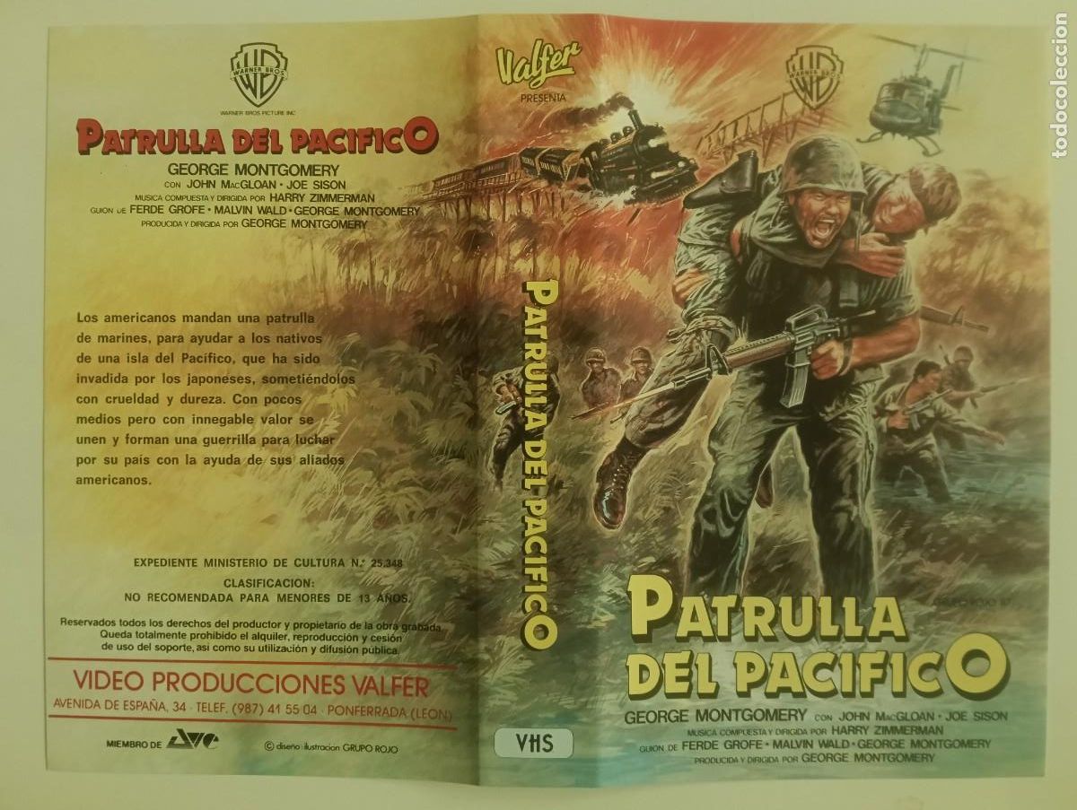 Cine: SUBASTA CARATULAS 007 - PATRULLA DEL PACIFICO WALFER VHS