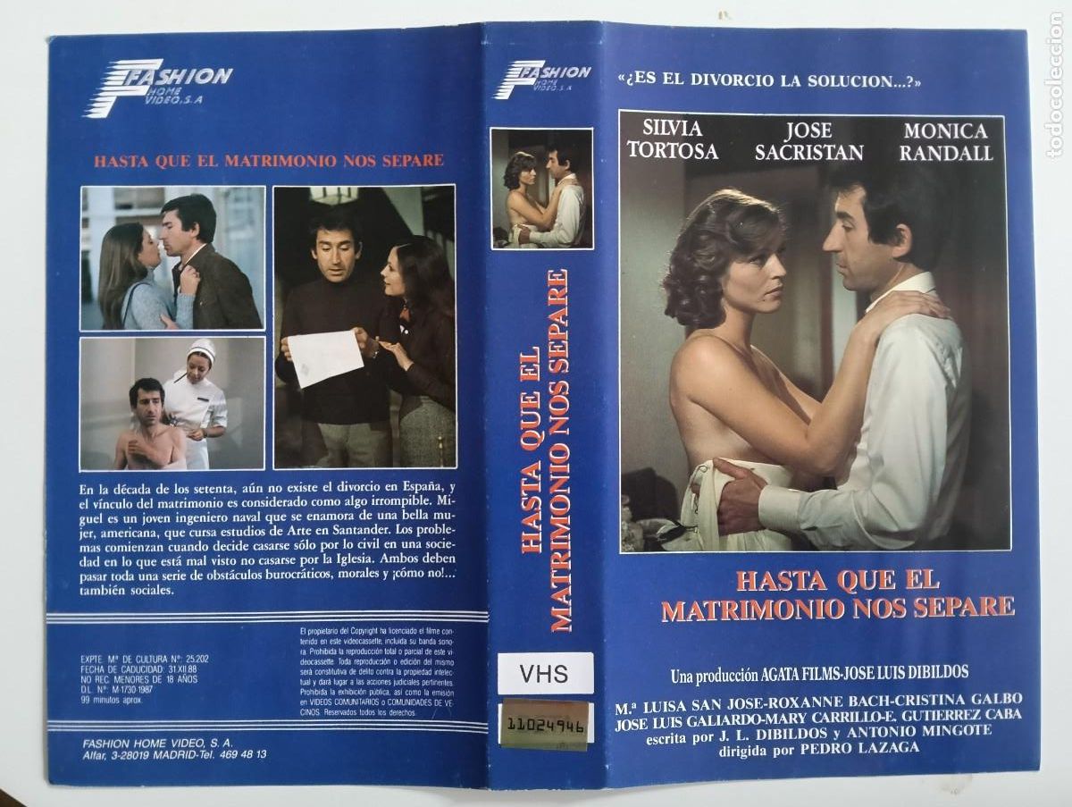 Cine: SUBASTA CARATULAS 008 - HASTA QUE EL MATRIMONIO NOS SEPARE FASHION VHS