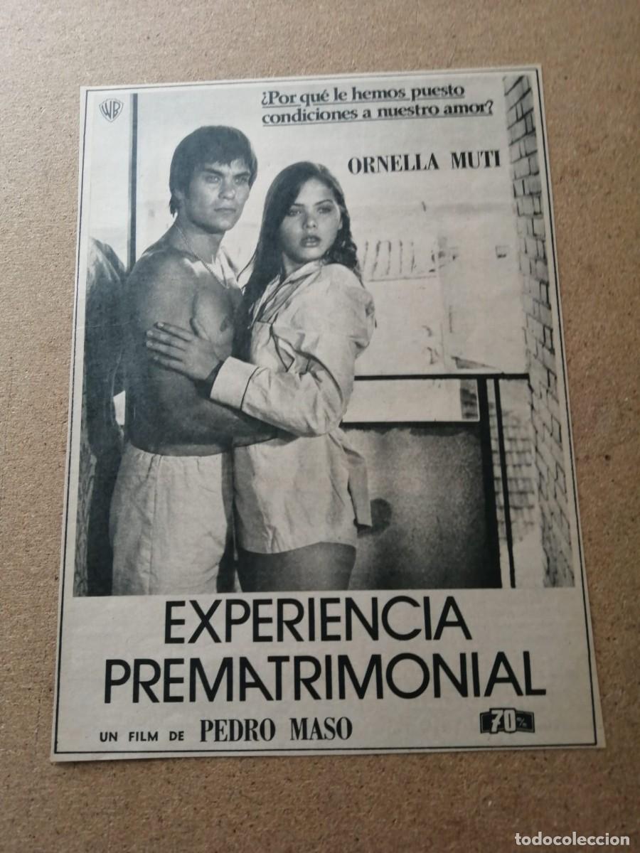 Cine: ANUNCIO PELICULA. EXPERIENCIA PREMATRIMONIAL (ORNELLA MUTI)