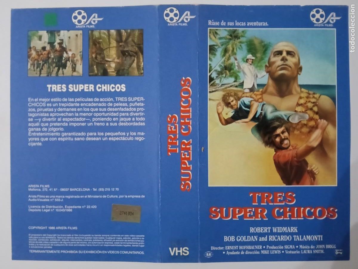 Cine: SUBASTA CARATULAS 024 - TRES SUPER CHICOS ARISTA VHS