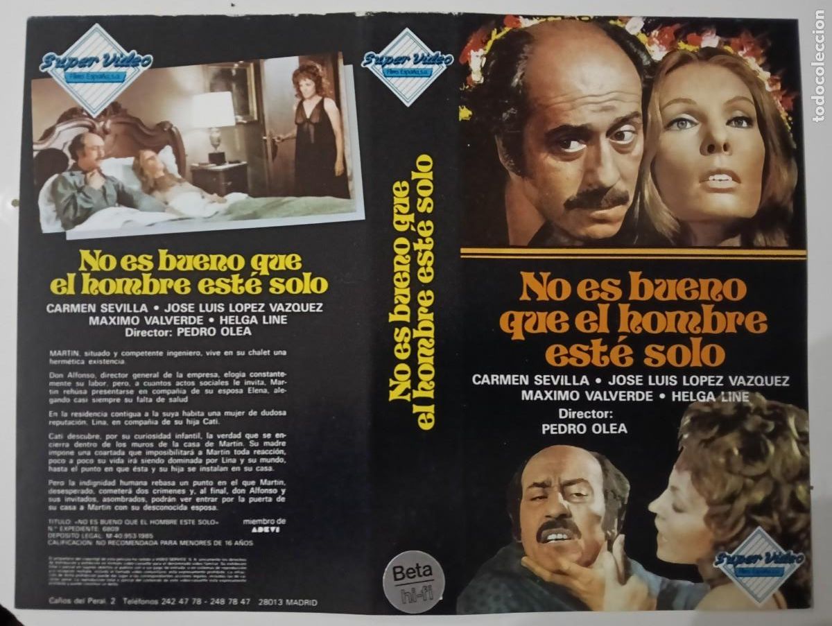Cine: SUBASTA CARATULAS 033 - NO ES BUENO QUE EL HOMBRE ESTE SOLO SUPER VIDEO BETA