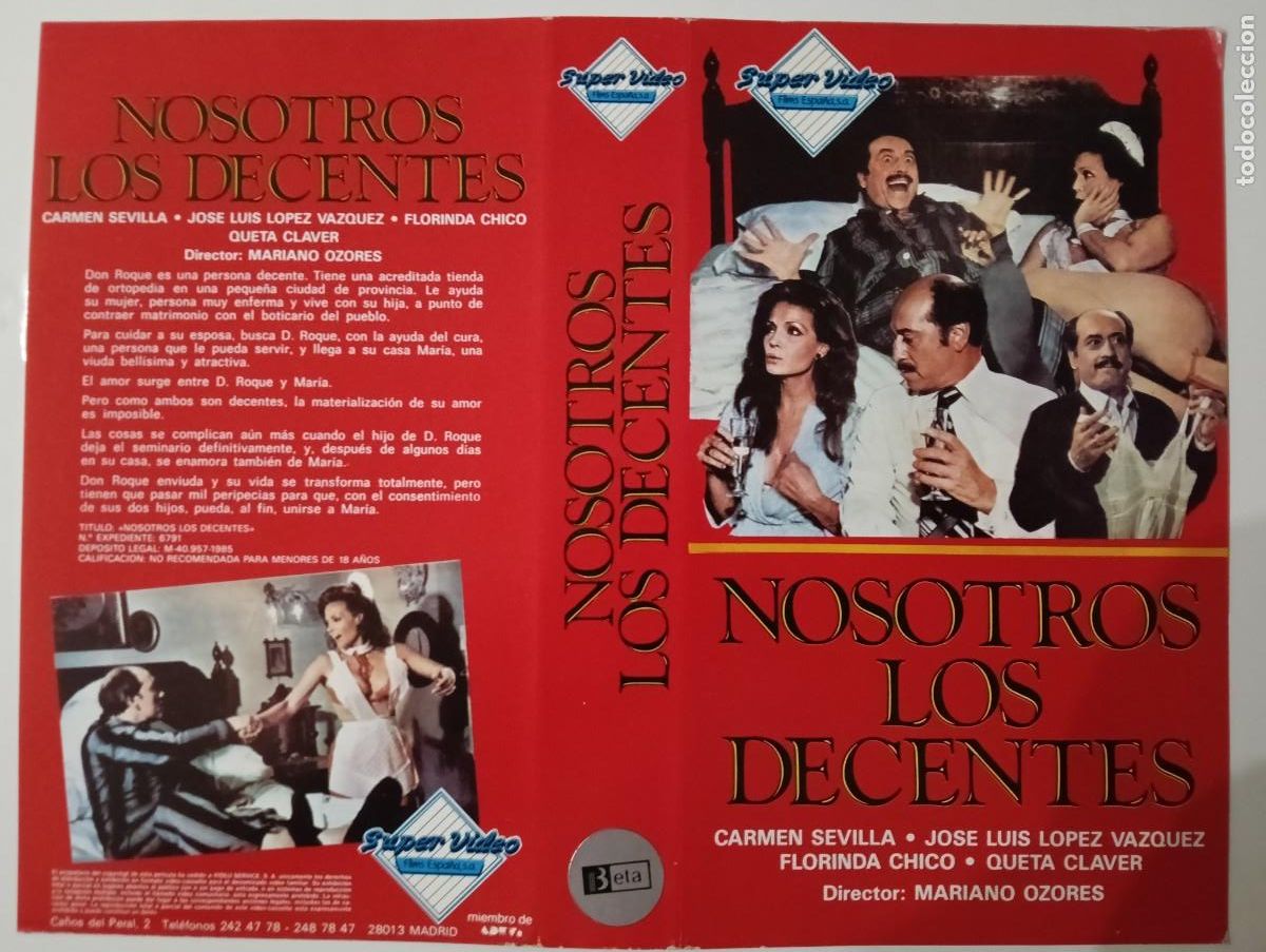 Cine: SUBASTA CARATULAS 034 - NOSOTROS LOS DECENTES SUPER VIDEO BETA