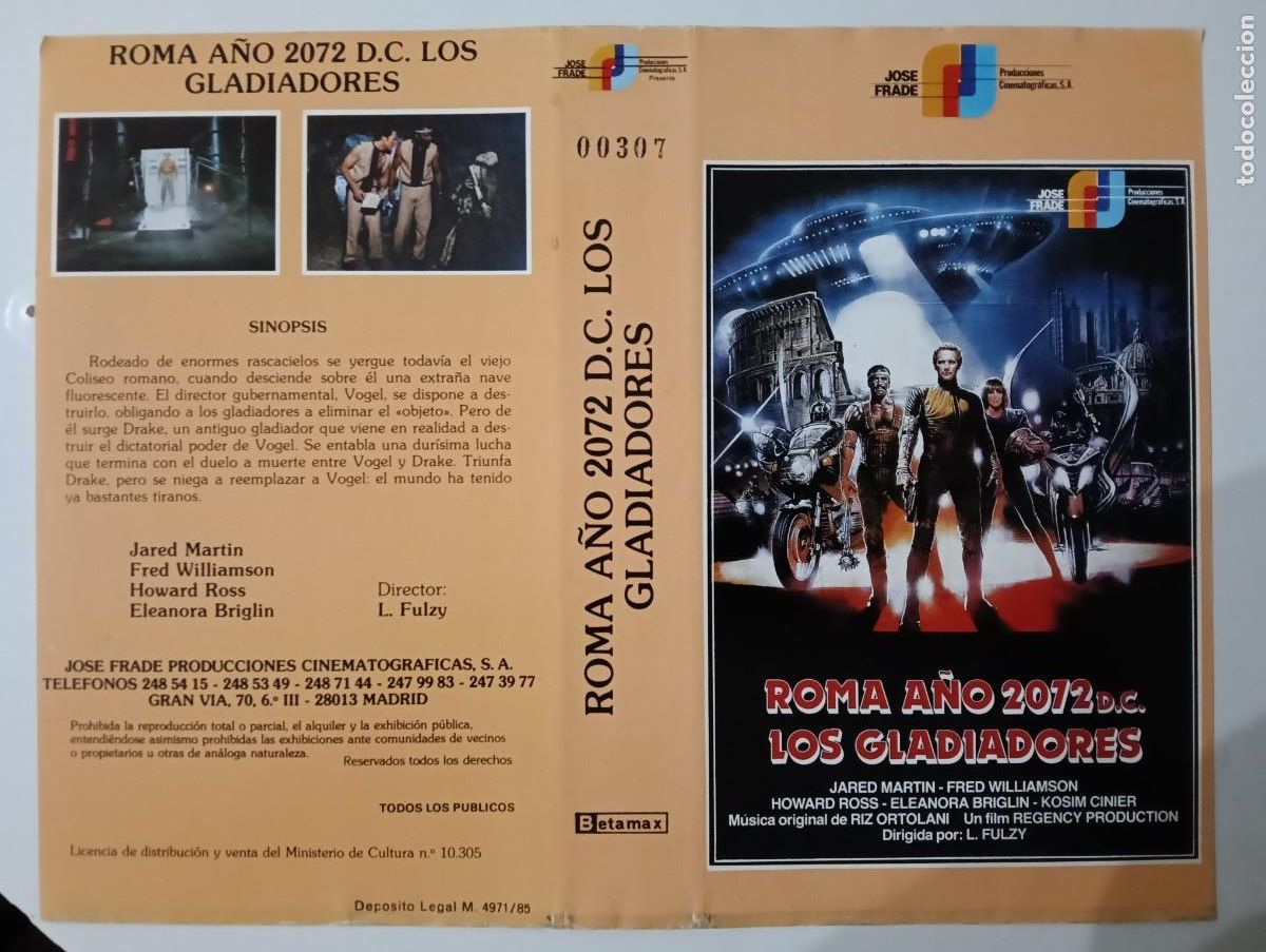 Cine: SUBASTA CARATULAS 036 - ROMA A&Ntilde;O 2072 DC LOS GLADIADORES JOSE FRADE BETA