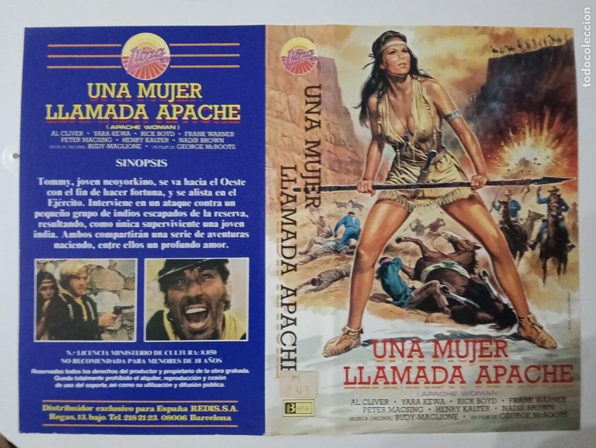 Cine: SUBASTA CARATULAS 048 - UNA MUJER LLAMADA APACHE LIBRA BETA - Foto 1