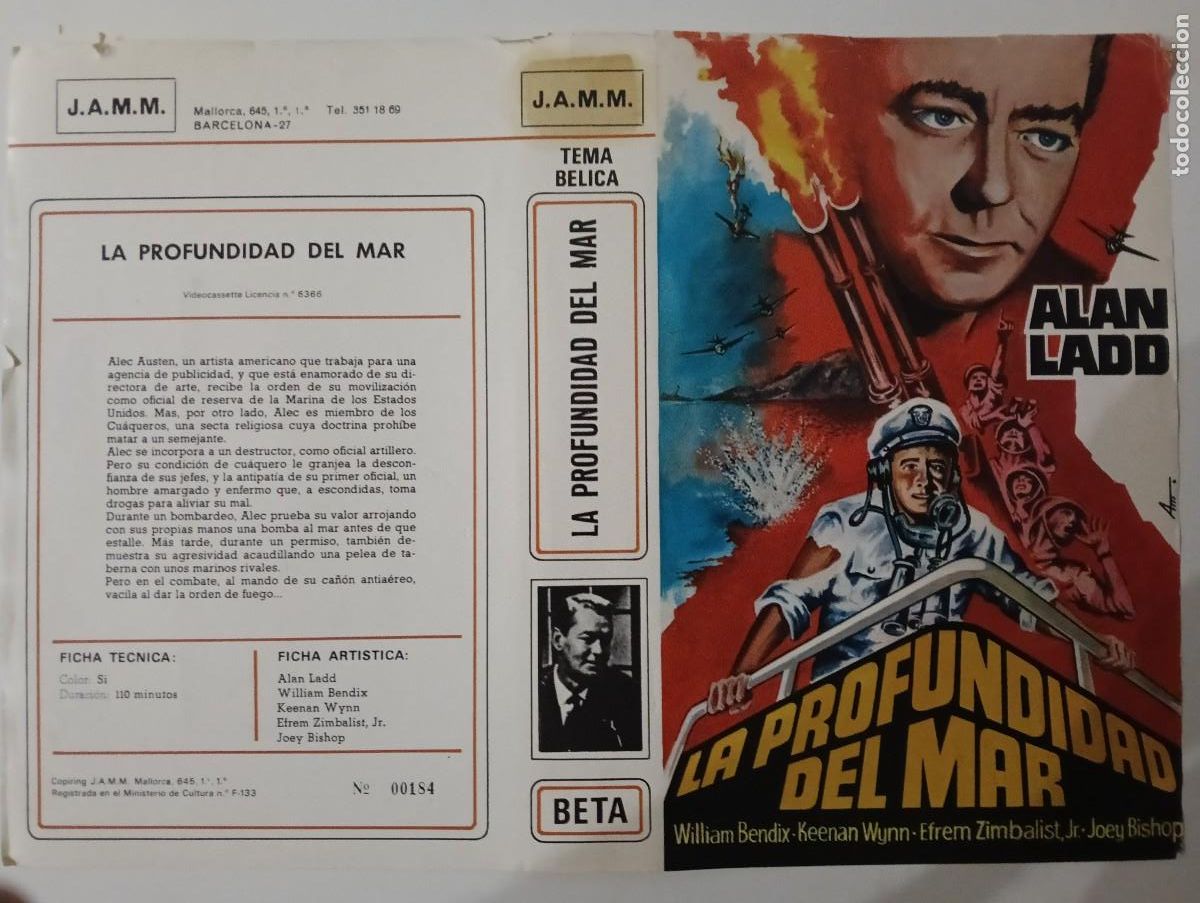 Cine: SUBASTA CARATULAS 055 - LA PROFUNDIDAD DEL MAR JAMM BETA