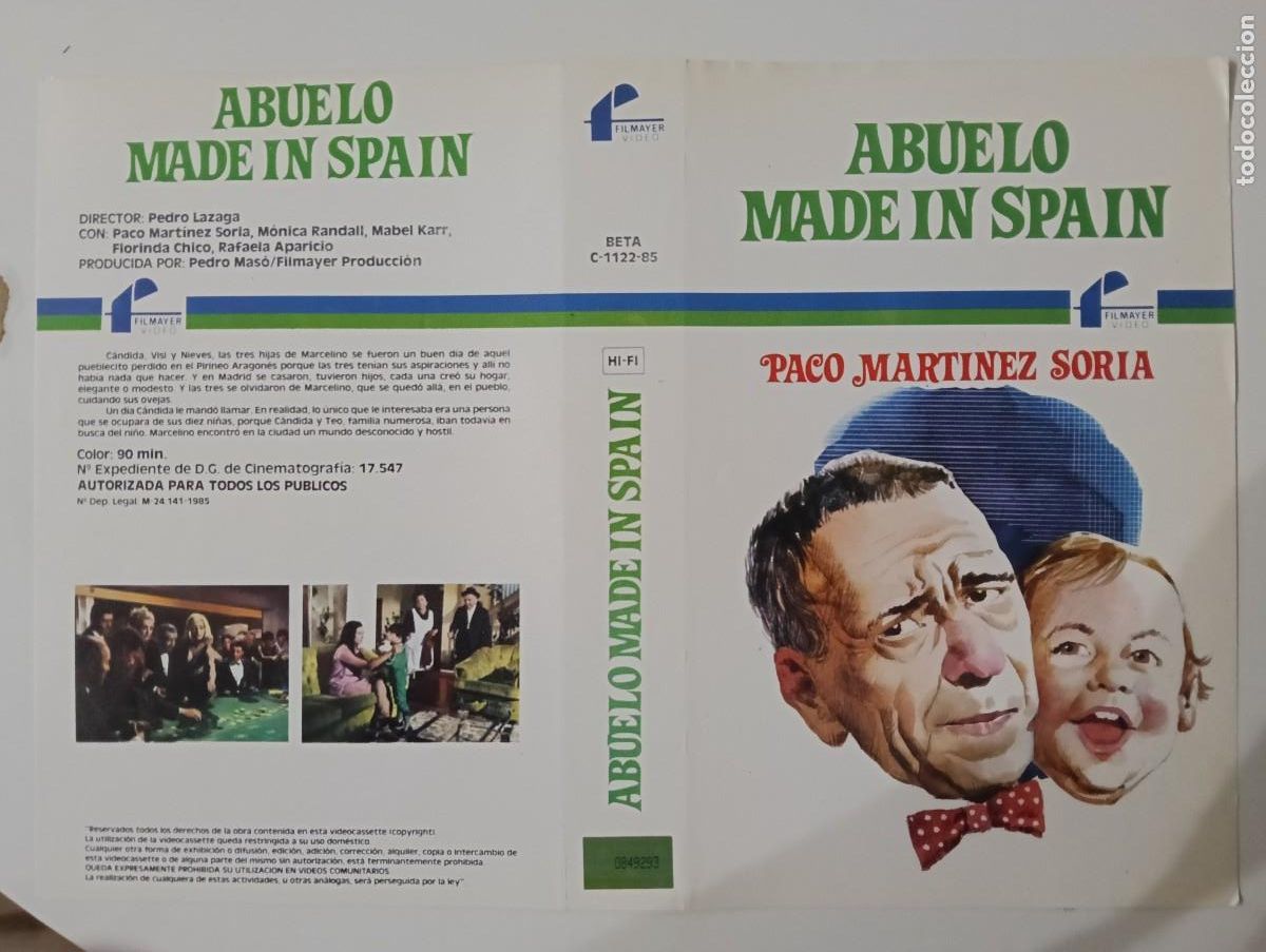 Cine: SUBASTA CARATULAS 057 - ABUELO MADE IN SPAIN FILMAYER BETA