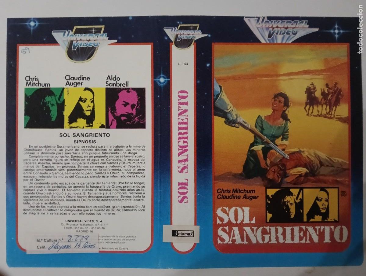 Cine: SUBASTA CARATULAS 059 - SOL SANGRIENTO UNIVERSAL BETA - Foto 1