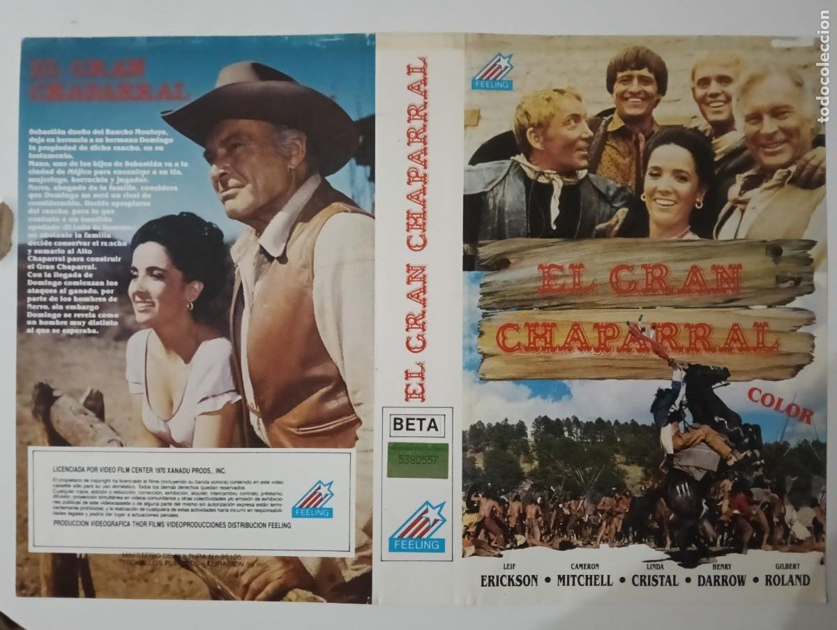 Cine: SUBASTA CARATULAS 064 - EL GRAN CHAPARRAL FEELING BETA