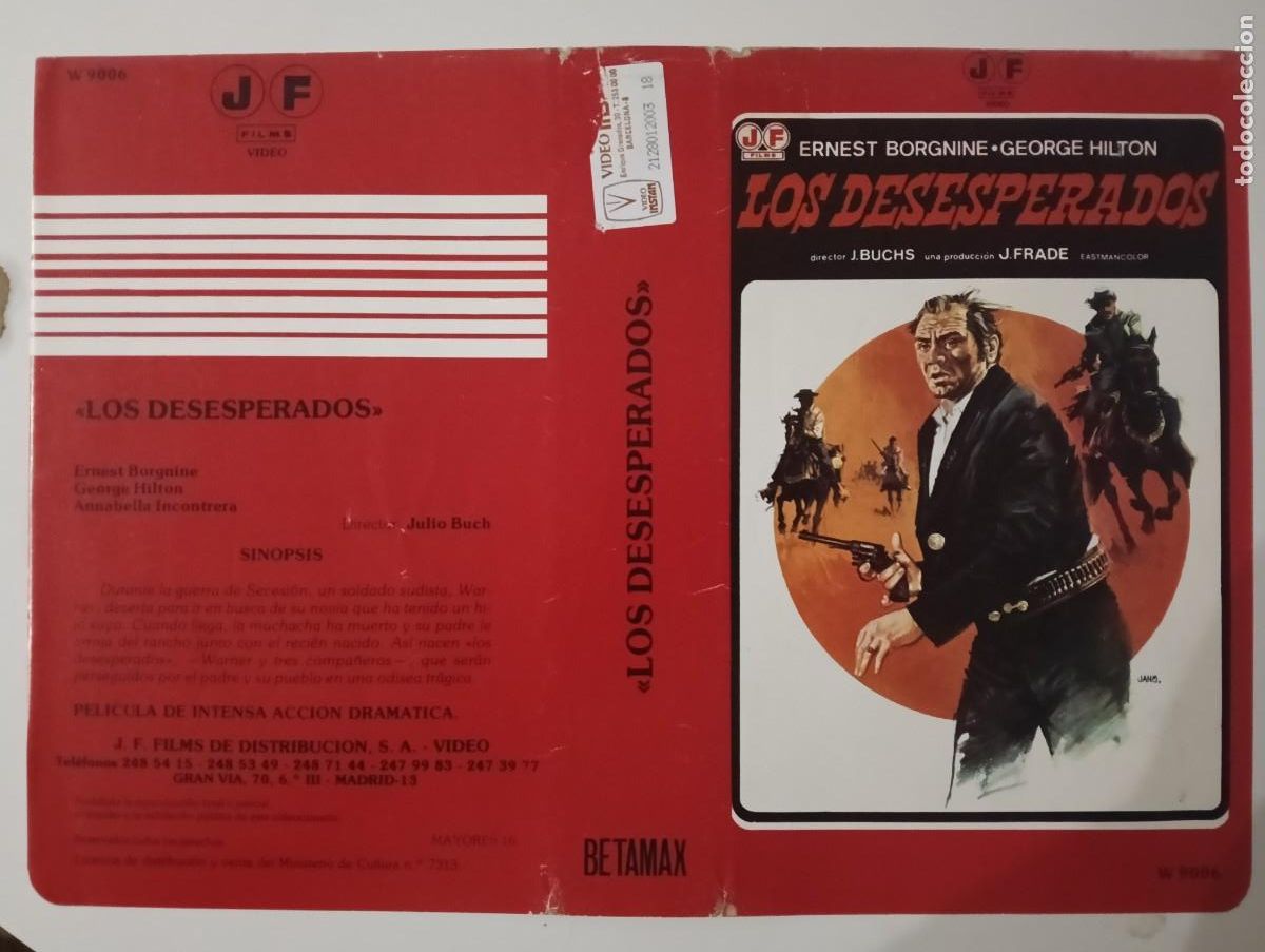 Cine: SUBASTA CARATULAS 067 - LOS DESESPERADOS JOSE FRADE BETA