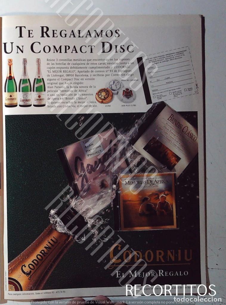 Cine: CODORNIU CAVA ANUNCIO PUBLICIDAD memorias de africa robert redford meryl streep