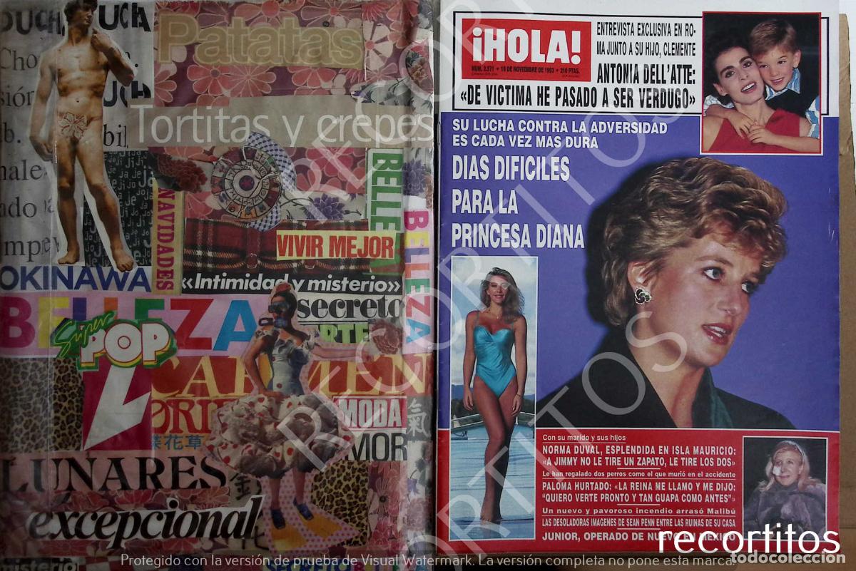 Cine: RECORTE PORTADA LADY DI DIANA DE GALES NORMA DUVAL ANTONIA DELL'ATTE CLEMENTE PALOMA HURTADO