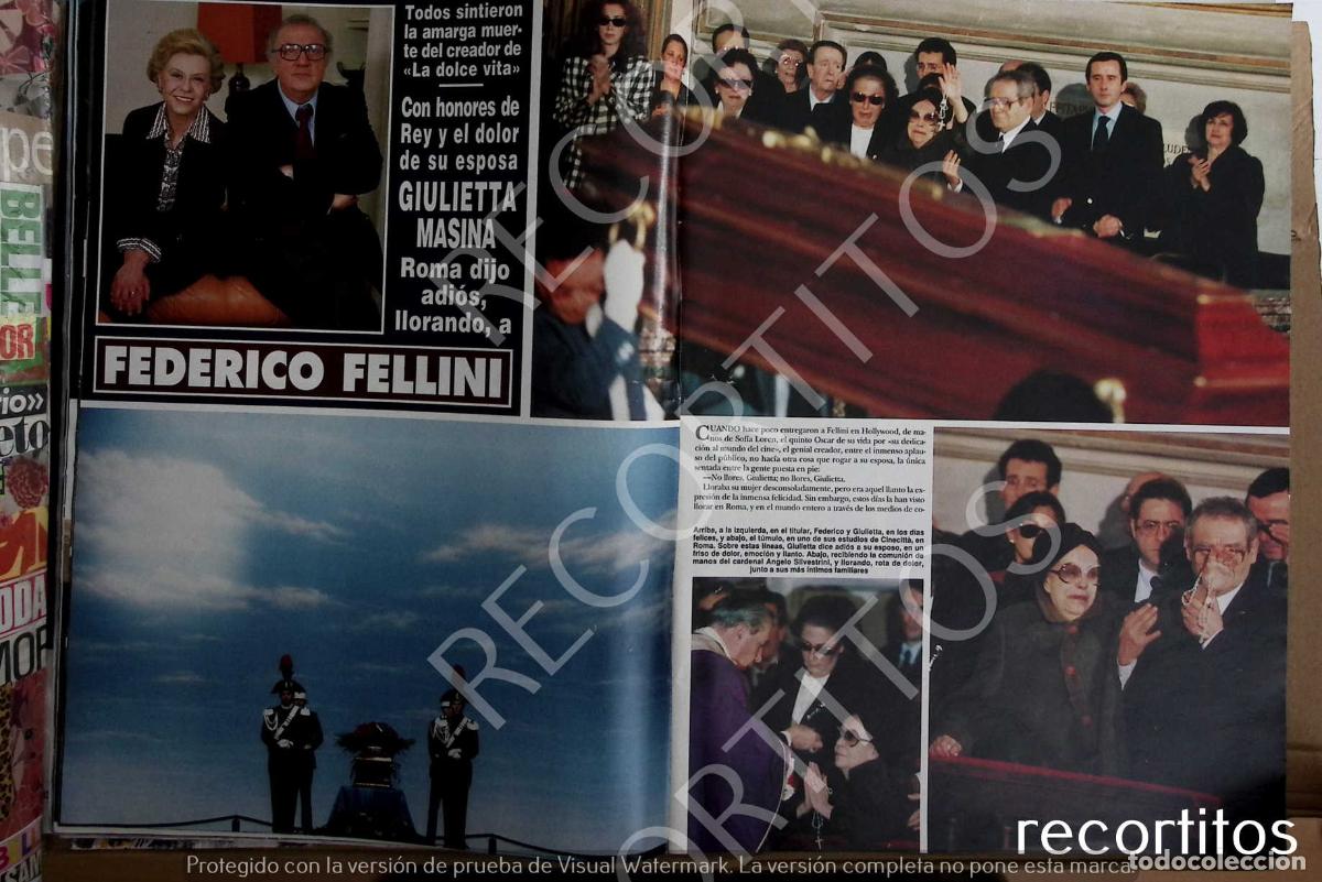 Cine: GIULIETTA MASINA FEDERICO FELLINI ANITA EKBERG MARCELLO MASTROIANNI EL FUNERAL