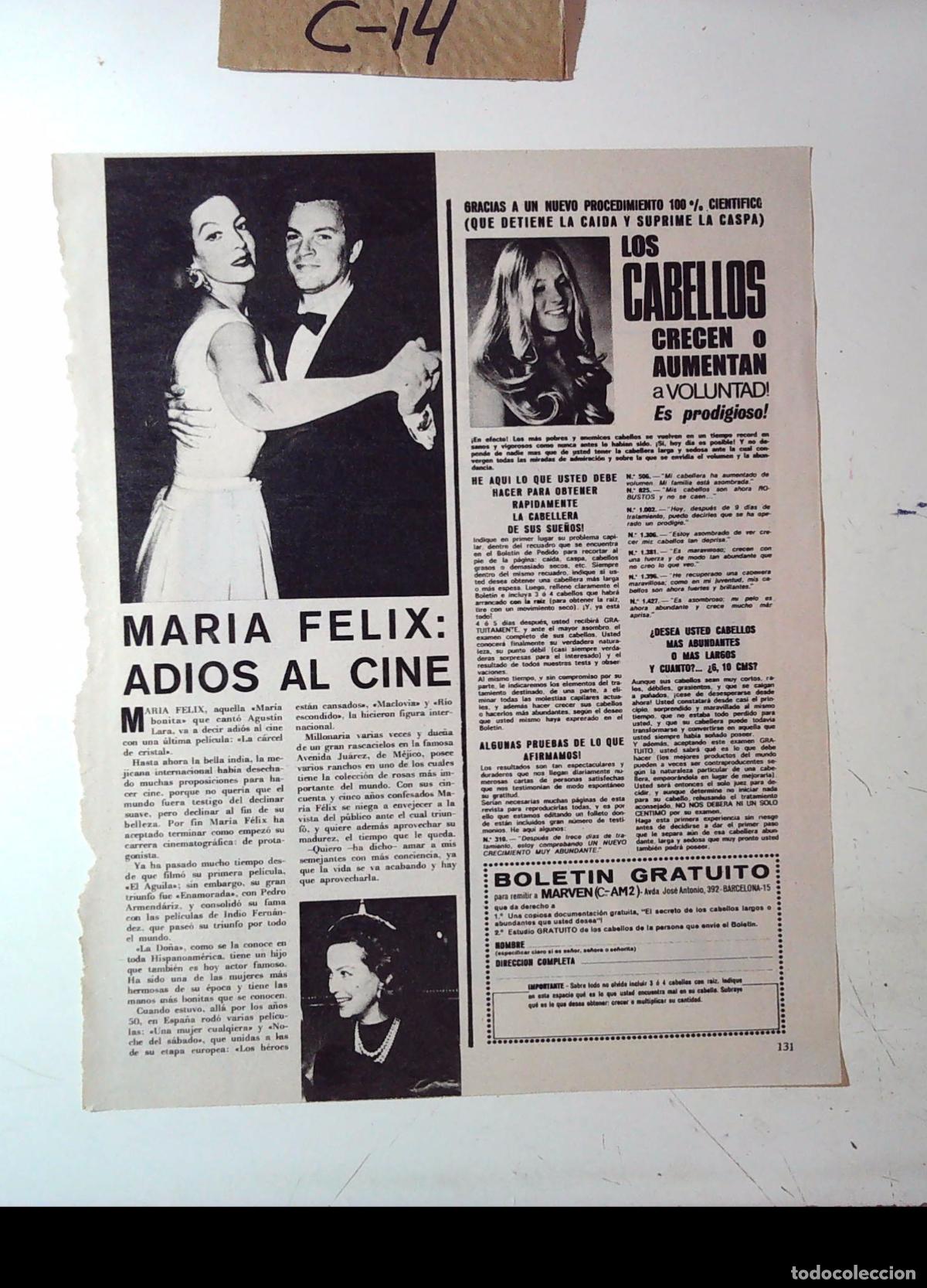 Cin&eacute;ma: MARIA FELIX ADIOS AL CINE