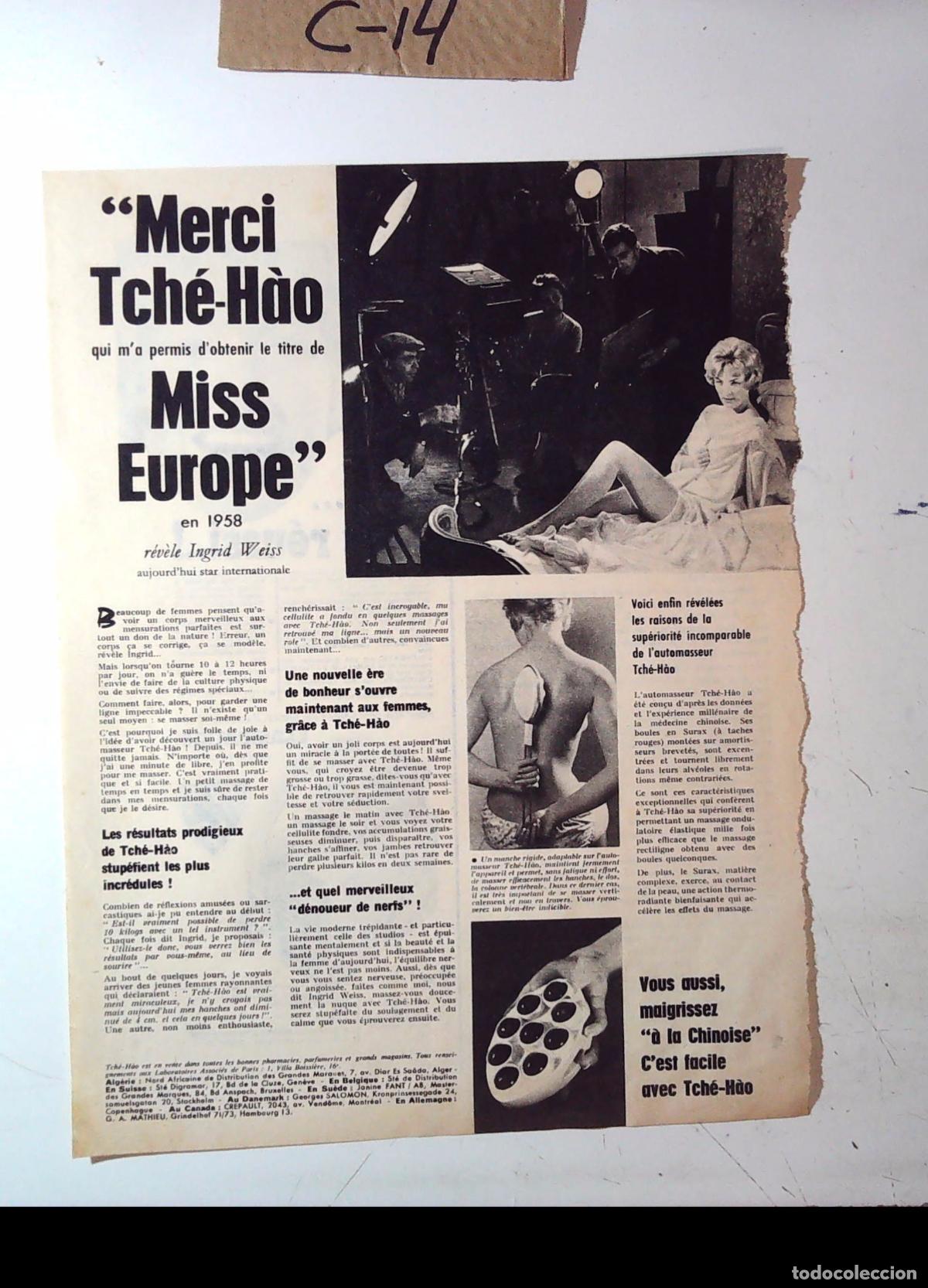 Cin&eacute;ma: INGRID WEISS MISS EUROPA EUROPE MERCI TCHE HAO
