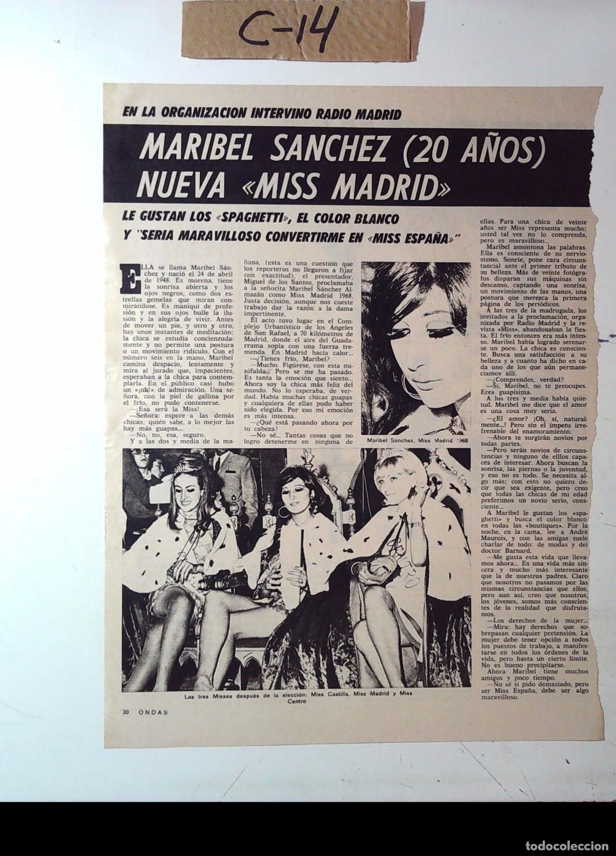 Cine: MARIBEL SANCHEZ MISS MADRID