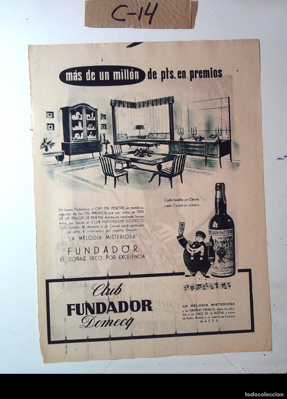Cine: FUNDADOR BRANDY PEDRO DOMECQ ANUNCIO PUBLICIDAD