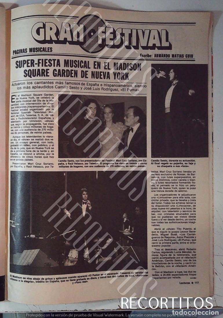 Cine: CAMILO SESTO MARI CRUZ SORIANO DIA HISPANIDAD MADISON SQUARE GARDEN EL PUMA JOSE LUIS RODRIGUEZ
