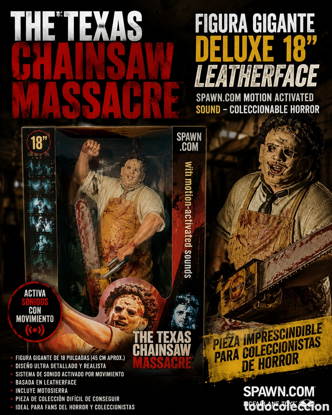 Cine: The Texas Chainsaw Massacre Figura Gigante Deluxe 18&rdquo; Leatherface / The Texas Chainsaw Massacre &ndash; Sp