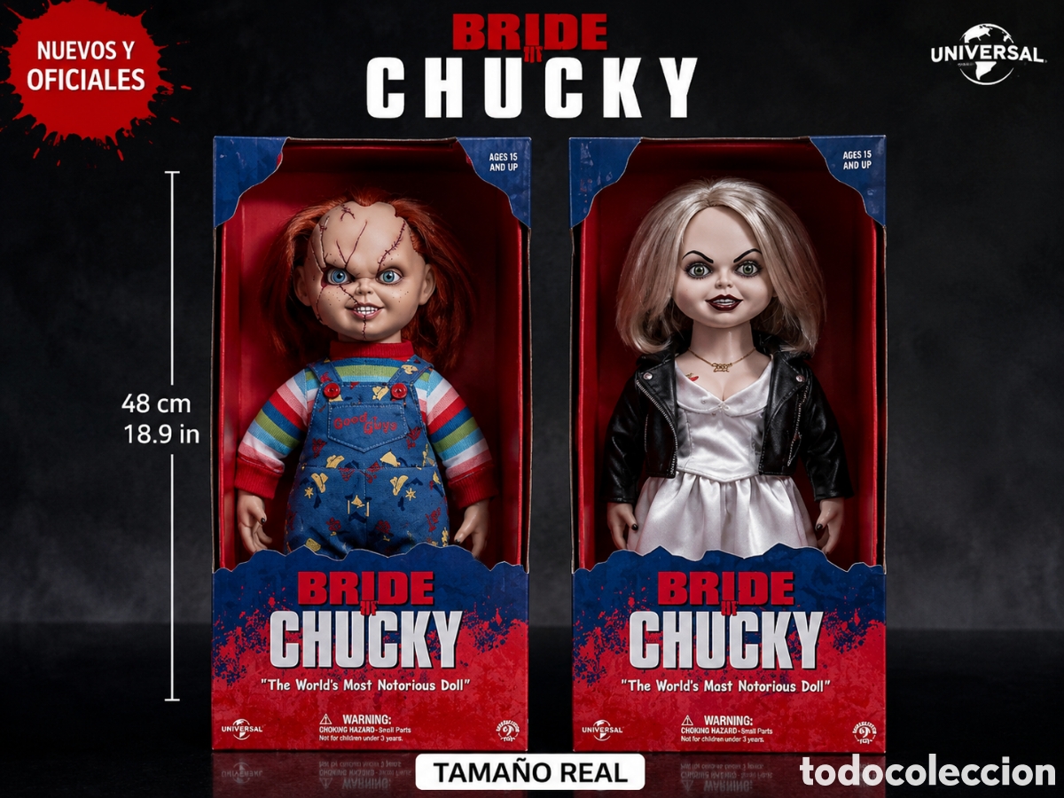 Cine: Mu&ntilde;ecos oficiales Bride of Chucky Chucky y Tiffany coleccionables en caja &ndash; Set completo edici&oacute;n ter