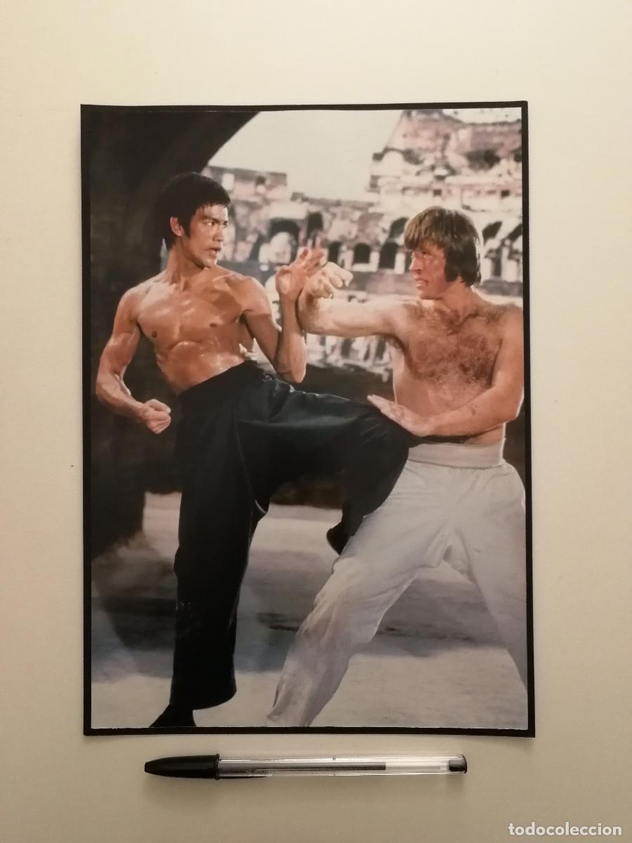 Cine: LAMINA ACARTONADA -A4- El Furor del Drag&oacute;n - BRUCE LEE - CHUCK NORRIS - Way of the Dragon - KUNG FU