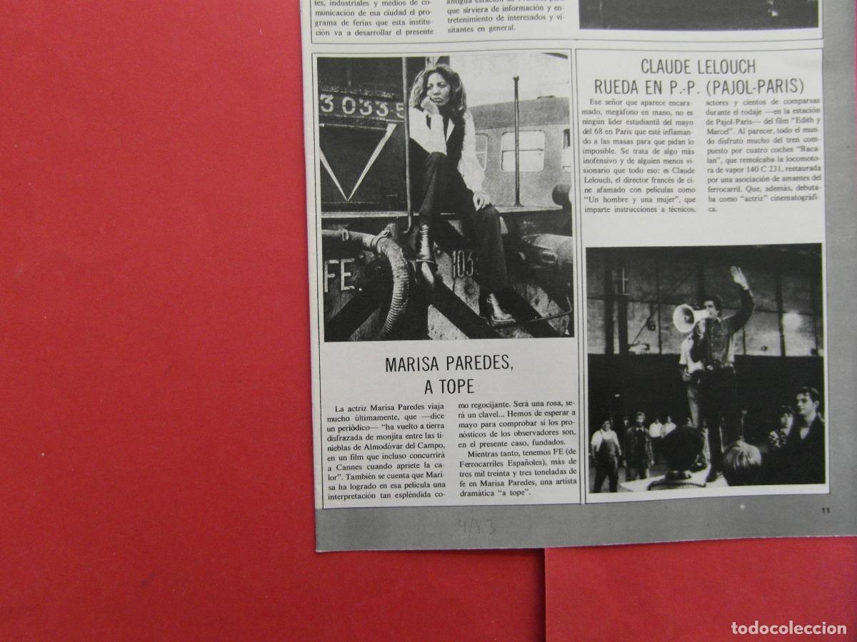 Cine: RECORTE 1983 - REF: ARTTREN02 - MARISA PAREDES - 1 PAGINAS -