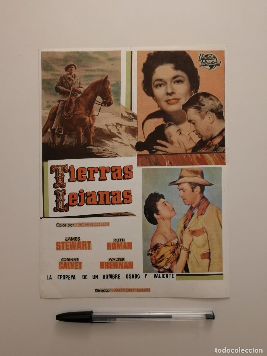 Cine: ANTIGUO ANUNCIO ENCARTONADO - TIERRAS LEJANAS - JAMES STEWART - RUTH ROMAN -WESTERN