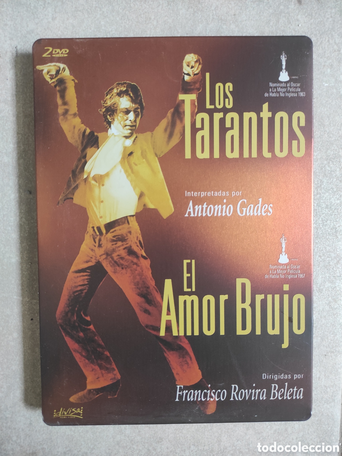 Cine: DVD pack doble. EL AMOR BRUJO / LOS TARANTOS. ANTONIO GADES. Edici&oacute;n Caja Met&aacute;lica.