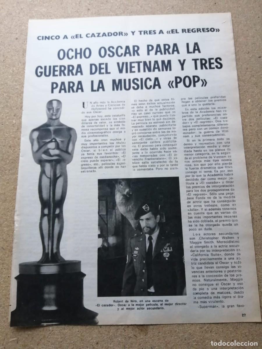 Cine: REPORTAJE. OCHO OSCAR PARA LA GUERRA DEL VIETNAM Y TRES PARA LA MUSICA POP