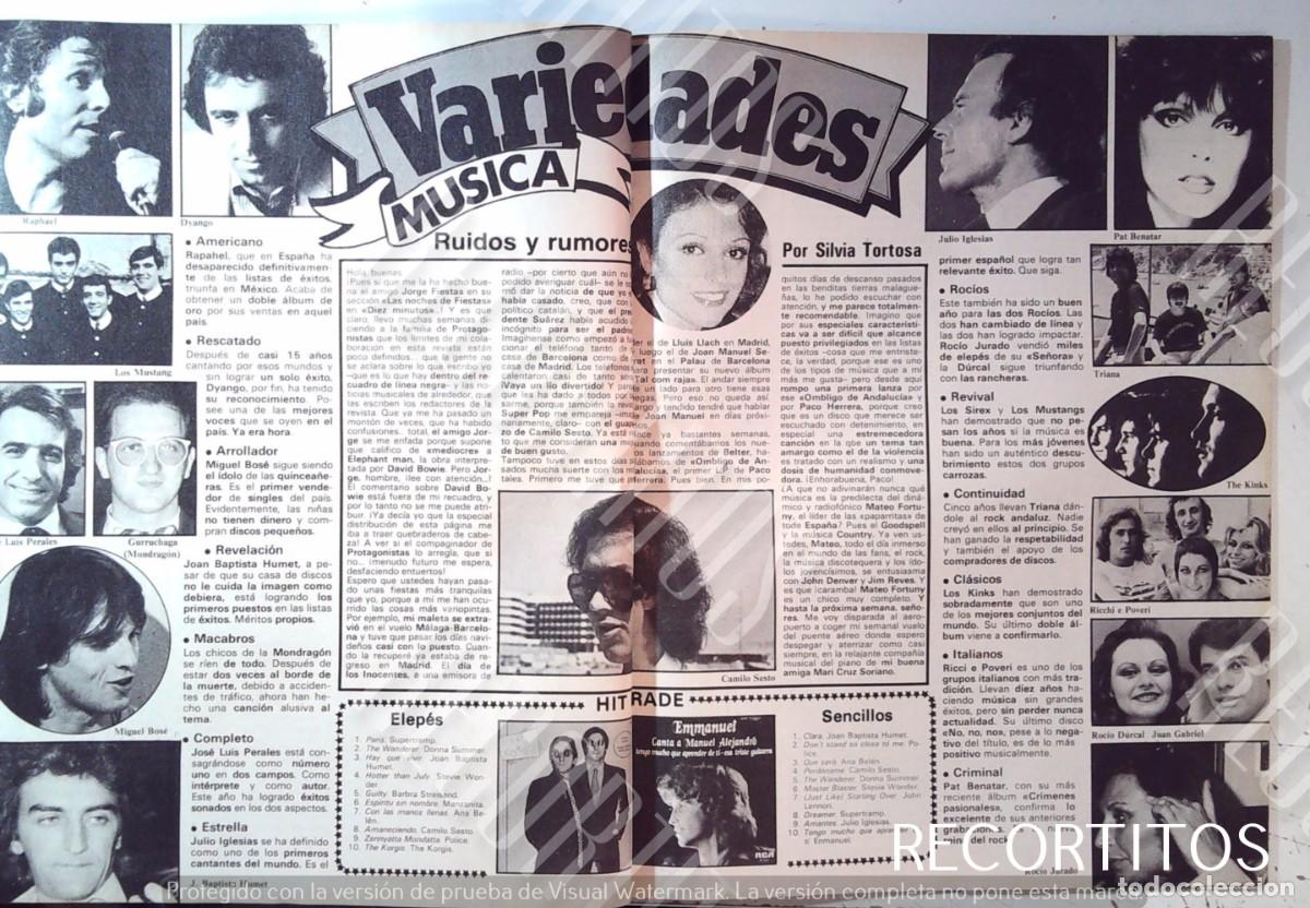 Cine: TRIANA LOS MUSTANG MIGUEL BOSE JOAN BAPTISTA HUMET CAMILO SESTO ROCIO JURADO DURCAL JUAN GABRIEL